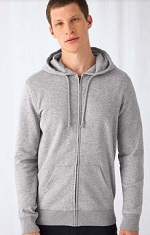 B&C Organic Zipped Hooded Sweatshirt